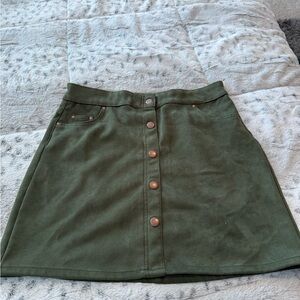Wonder Nation Green Button-Front A-Line Skirt